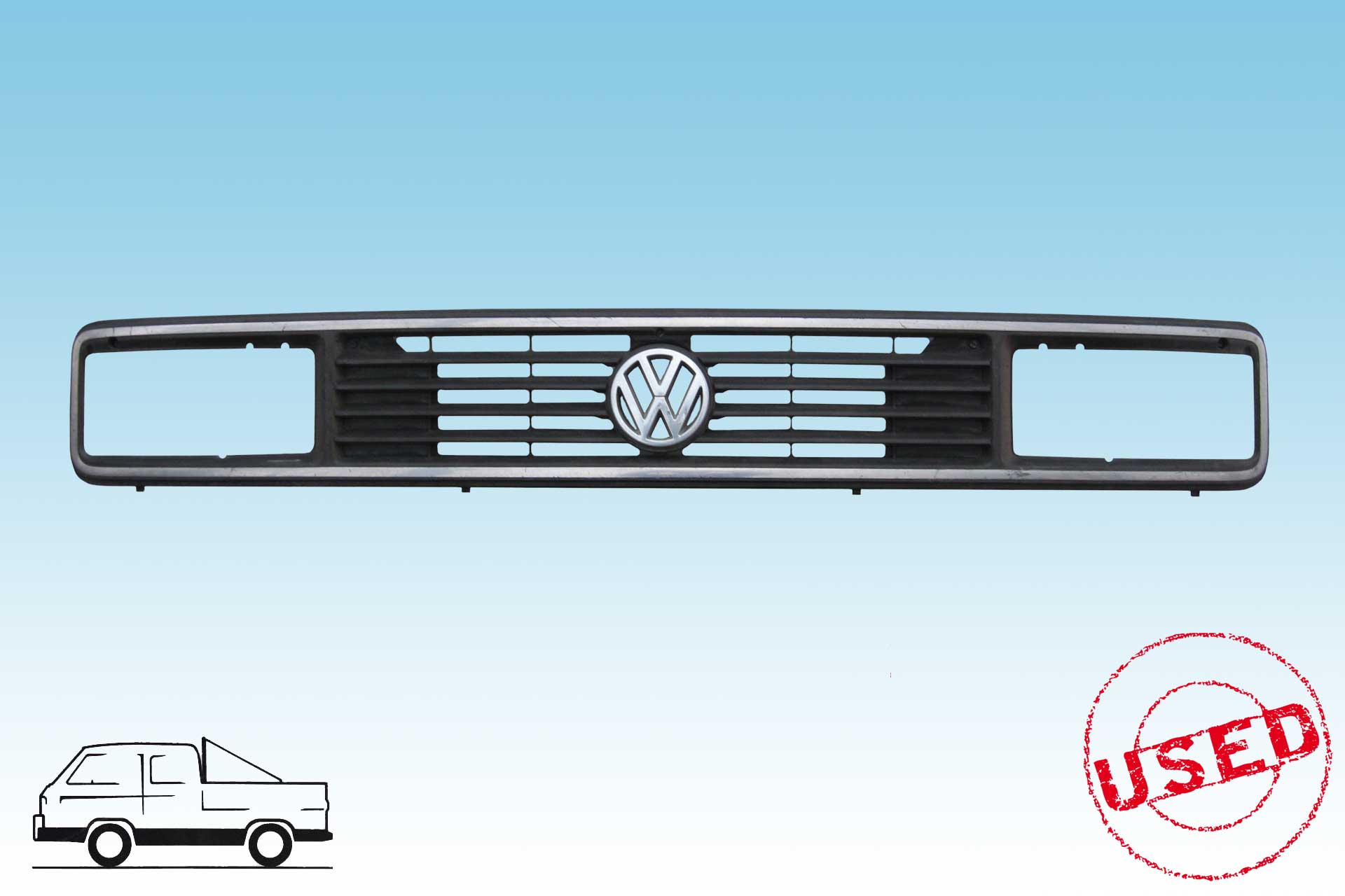 Doppelscheinwerfergrill T3 125 mm  Logo   gebraucht