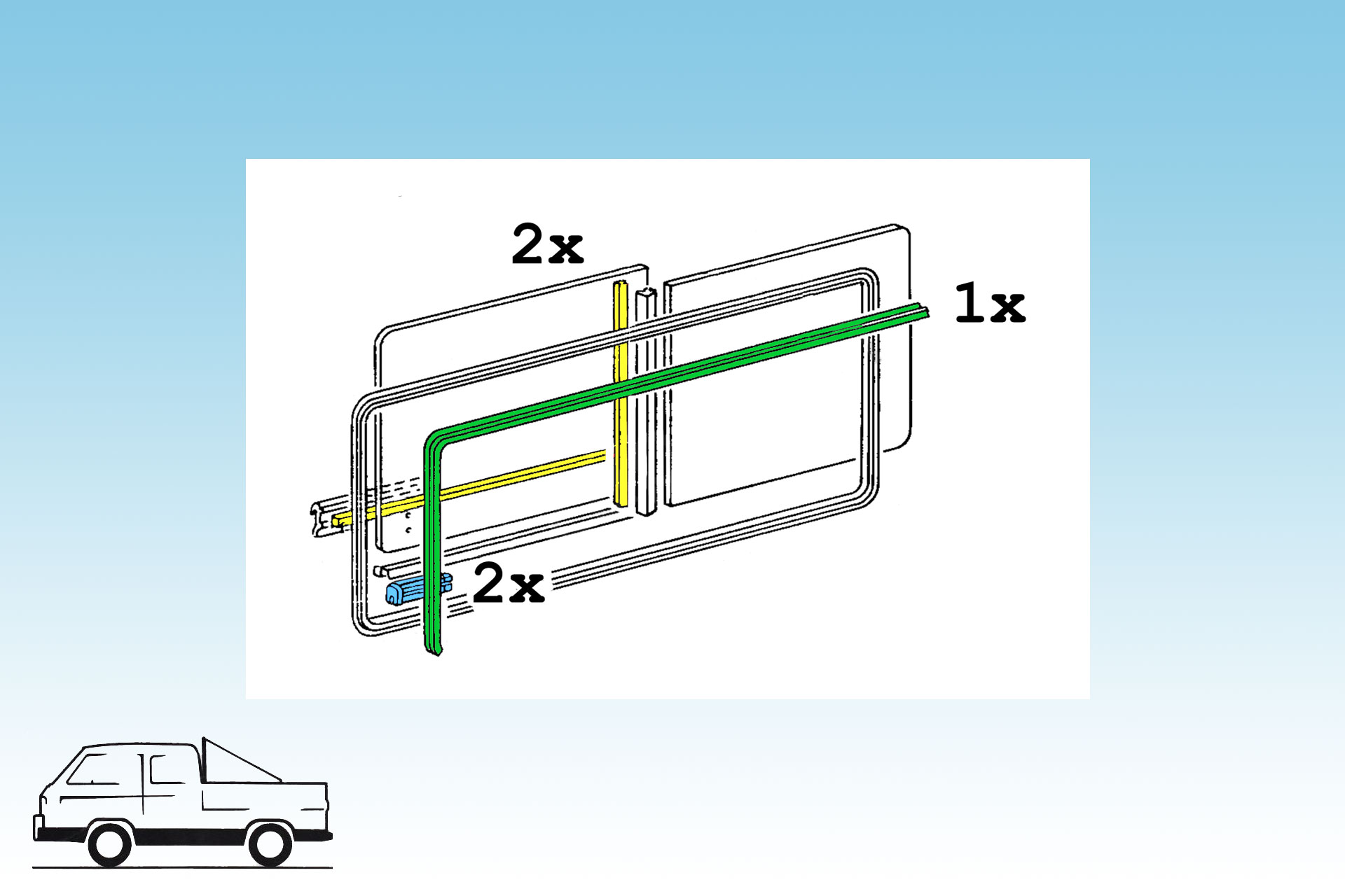 Reparatursatz Schiebefenster T3 / T2  und LT