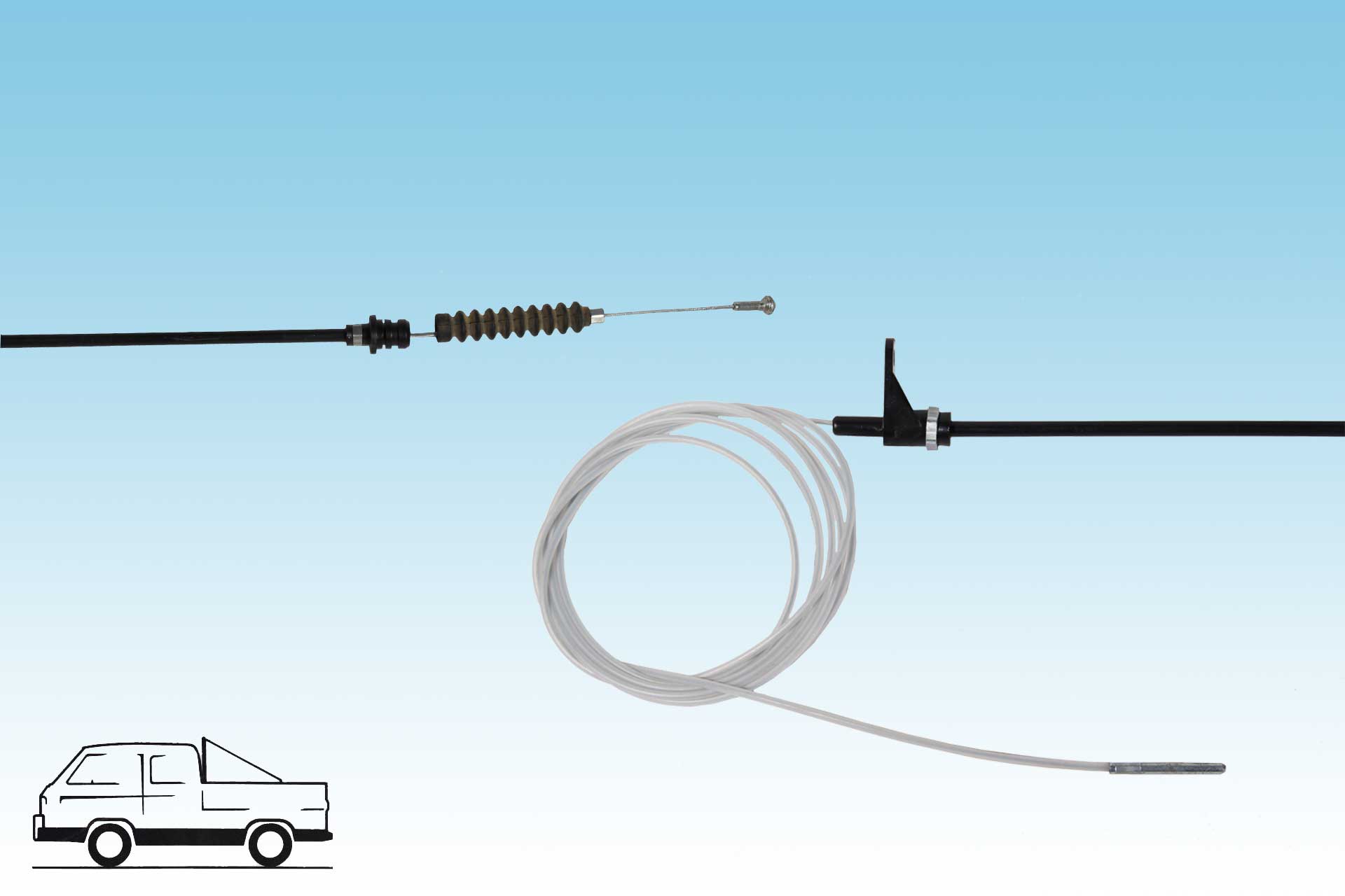 Gaszug 3724 mm lang für Bus T3 DG Motor