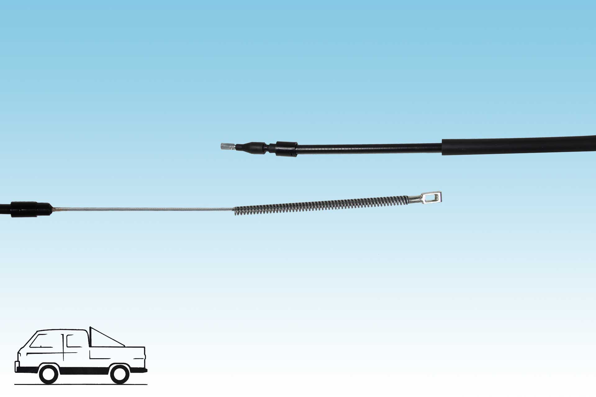 Handbremseil rechts 1390mm  Bus T3 Syncro 14 Zoll