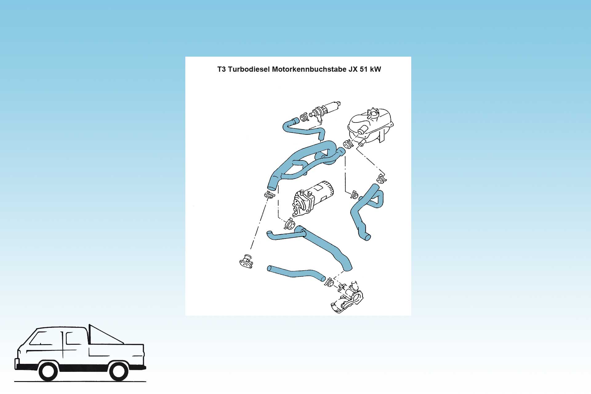 1 Satz Wasserschläuche T3 Bus Turbodiesel