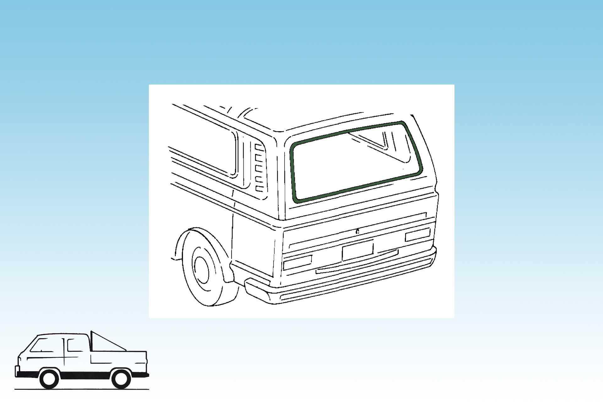 Heckscheibendichtung T3 für Zierkeder