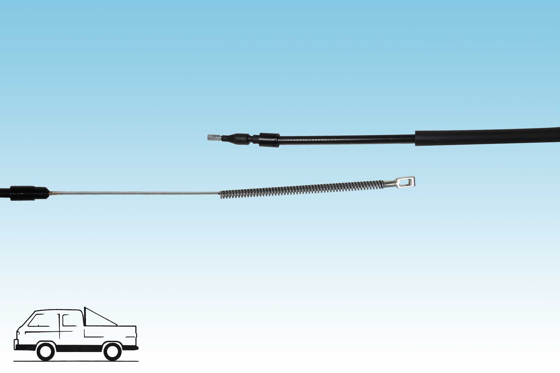 Handbremsseil rechts 1430 mm Bus T3 Syncro 16 Zoll