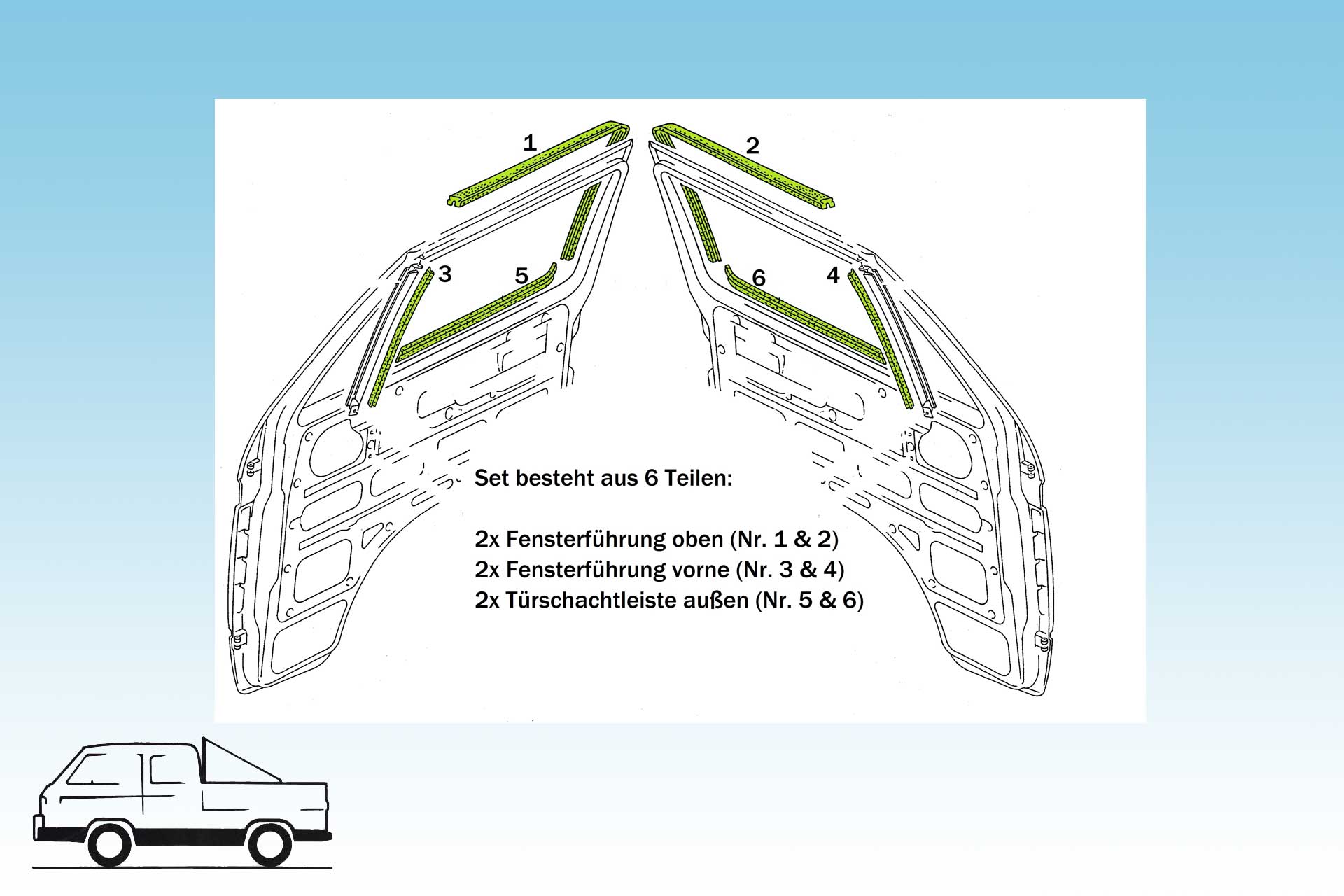 1 Satz Türschachtdichtungen 6 tlg. 